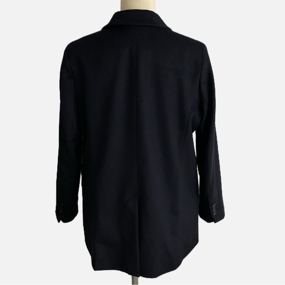 Talbots Petite Long Wool Blend Blazer Size 12P Brushed Wool Navy Blue Classic - Picture 3 of 13